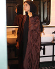 Brown Jacquard Butterfly Abaya